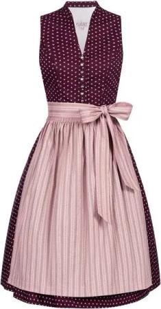 Nübler Trachtenkleid Dirndl midi Rita in Weinrot-Rosa von Nübler