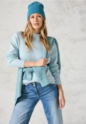 Cecil Damen Pullover mit Turtleneck in Blau, Gr: XL
