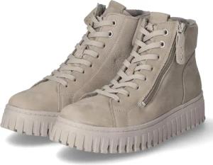 Tamaris Schnürstiefeletten für Damen - Gr. 37 - grau - Rauleder