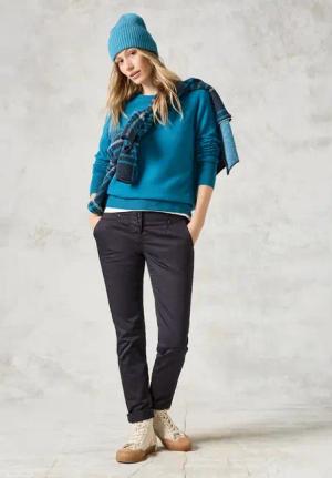 Cecil Damen Hose im Slim Fit in Grau, Gr: 27