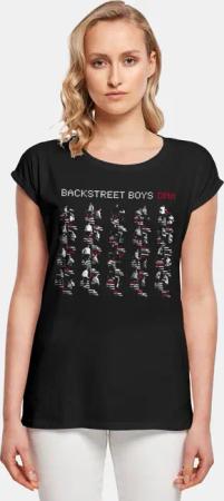 Merchcode Ladies Backstreet Boys DNA Album Red Extended Shoulder Tee