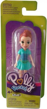 Polly Pocket Spielfigur Polly Pocket Einzelpuppe LILA mit türkisem Rock