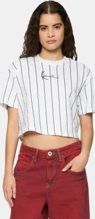 Karl Kani Small Signature Essential Pinstripe Crop T-Shirt