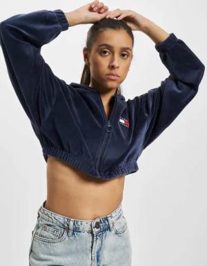 Tommy Jeans Super Crop Velour Zip Hoodie