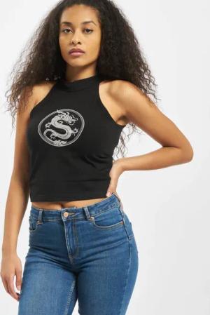 Mister Tee Ladies Dragon Turtleneck Short Top