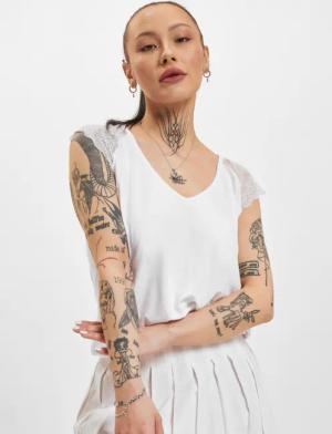Only Petra Jersey Short Sleeve Lace Mix Top