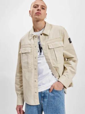 Calvin Klein Jeans Mineral Dye Utility Overshirt Langarmhemd