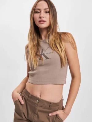 Calvin Klein Jeans Mineral Dye Rib Crop Top