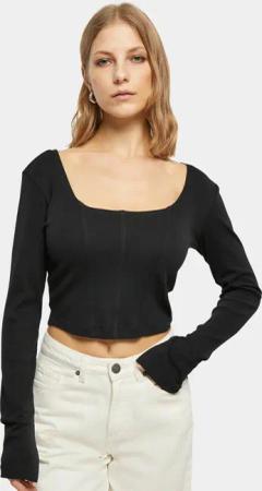 Urban Classics Ladies Short Rib Corsage Longsleeve