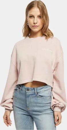Urban Classics Ladies Cropped Small Embroidery Terry Crewneck