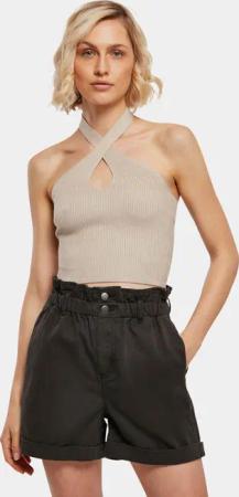 Urban Classics Ladies Rib Knit Crossed Neckholder Top
