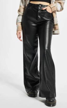 Urban Classics Ladies Faux Leather Wide Leg Pants