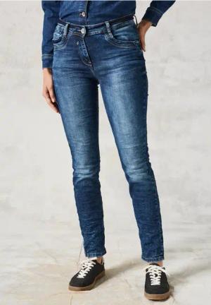 Cecil Damen Jeans im Slim Fit in Blau, Gr: 25
