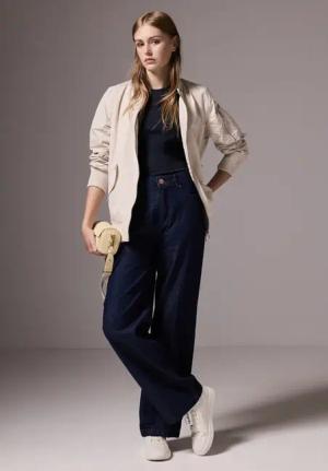 Street One Studio Frauen Elastisches Top in Blau, Gr: 42