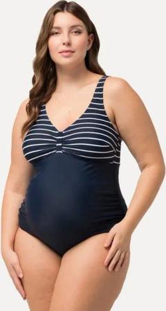 Ulla Popken Badeanzug Bellieva-Badeanzug Streifen Umstandsmode Softcups Schwangerschaft
