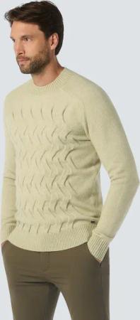 NO EXCESS Rundhalspullover "No Excess Jacquard-Pullover mit Wolle"