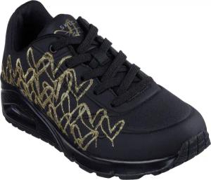 Skechers Sneaker "UNO-GOLDEN HEART", Freizeitschuh, Schnürschuh mit goldfarbenen Mylar-Stickereien