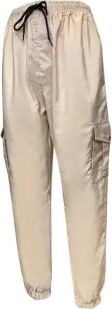 Worldclassca Cargohose Worldclassca Damen Cargohose Party Sommer Jogginghose Uni Windbreaker Hose Einfarbig Glänzend Fitnesshose Sweatpants Freizeithose XS-XL