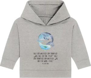 Mr. & Mrs. Panda Hoodie Walfisch Thunfisch 24. - 36. Monat - Heather Grey - Geschenk, Baby Pu (1-tlg) Hochwertige BIO-Baumwolle