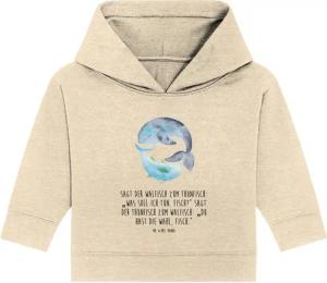 Mr. & Mrs. Panda Hoodie Walfisch Thunfisch 12. - 18. Monat - Natural Raw - Geschenk, Baby Hoo (1-tlg) Besonders angenehm