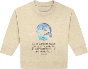 Mr. & Mrs. Panda Longpullover Walfisch Thunfisch 24. - 36. Monat - Natural Raw - Geschenk, Baby Swe (1-tlg) Niedliche Designs