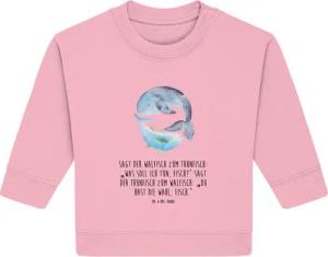 Mr. & Mrs. Panda Longpullover Walfisch Thunfisch 12. - 18. Monat - Cotton Pink - Geschenk, lustige (1-tlg) Besondere Designs