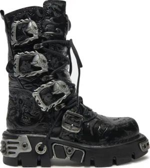 NEW ROCK Schnürstiefel M-391-S4 Schwarz