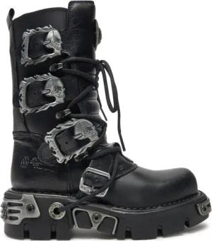 NEW ROCK Schnürstiefel M-391-S1 Schwarz