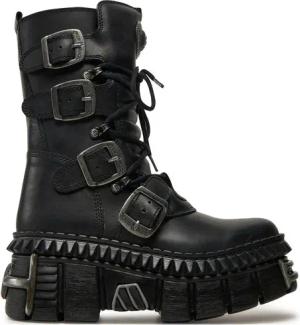 NEW ROCK Schnürstiefel M-WALL373-S10 Schwarz