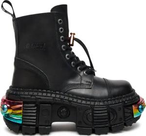 NEW ROCK Schnürstiefel M-WALL083CCT-S8 Schwarz