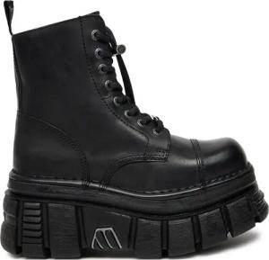 NEW ROCK Schnürstiefel M-NEWMILI083-S21 Schwarz