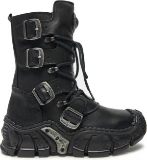 NEW ROCK Schnürstiefel M-IMPACT013-S1 Schwarz