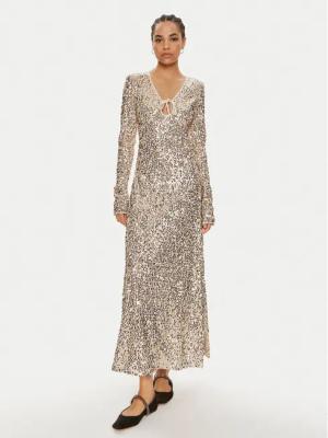 ROTATE Abendkleid Sienna 1126261531 Goldfarben Slim Fit