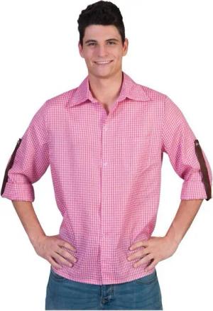 Funny Fashion Trachten-Kostüm Trachtenhemd Rot Oktoberfest Hemd Herren Bierfest Mottoparty Outfit