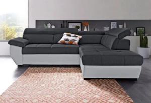 COTTA Polstergarnitur Speedway, (Set), Set: bestehend aus Ecksofa und Hocker, inklusive Kopfteilverstellung