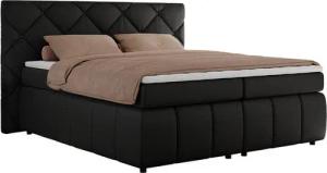 MKS MÖBEL Boxspringbett RITA (Packung, Set, Topper T25, T30-Schaum, gesteppte Kopfstütze), Polsterbett mit Matratzen, Doppelbett, Chesterfield Bett