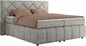 MKS MÖBEL Boxspringbett RITA (Packung, Set, Topper T25, T30-Schaum, gesteppte Kopfstütze), Polsterbett mit Matratzen, Doppelbett, Chesterfield Bett