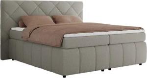 MKS MÖBEL Boxspringbett RITA (Packung, Set, Topper T25, T30-Schaum, gesteppte Kopfstütze), Polsterbett mit Matratzen, Doppelbett, Chesterfield Bett
