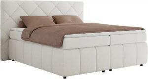 MKS MÖBEL Boxspringbett RITA (Packung, Set, Topper T25, T30-Schaum, gesteppte Kopfstütze), Polsterbett mit Matratzen, Doppelbett, Chesterfield Bett
