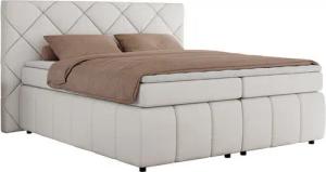 MKS MÖBEL Boxspringbett RITA (Packung, Set, Topper T25, T30-Schaum, gesteppte Kopfstütze), Polsterbett mit Matratzen, Doppelbett, Chesterfield Bett