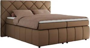 MKS MÖBEL Boxspringbett RITA (Packung, Set, Topper T25, T30-Schaum, gesteppte Kopfstütze), Polsterbett mit Matratzen, Doppelbett, Chesterfield Bett