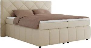 MKS MÖBEL Boxspringbett RITA (Packung, Set, Topper T25, T30-Schaum, gesteppte Kopfstütze), Polsterbett mit Matratzen, Doppelbett, Chesterfield Bett