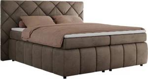 MKS MÖBEL Boxspringbett RITA (Packung, Set, Topper T25, T30-Schaum, gesteppte Kopfstütze), Polsterbett mit Matratzen, Doppelbett, Chesterfield Bett