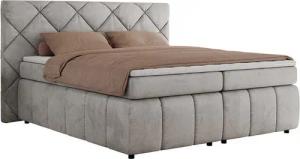MKS MÖBEL Boxspringbett RITA (Packung, Set, Topper T25, T30-Schaum, gesteppte Kopfstütze), Polsterbett mit Matratzen, Doppelbett, Chesterfield Bett