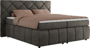 MKS MÖBEL Boxspringbett RITA (Packung, Set, Topper T25, T30-Schaum, gesteppte Kopfstütze), Polsterbett mit Matratzen, Doppelbett, Chesterfield Bett