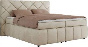 MKS MÖBEL Boxspringbett RITA (Packung, Set, Topper T25, T30-Schaum, gesteppte Kopfstütze), Polsterbett mit Matratzen, Doppelbett, Chesterfield Bett