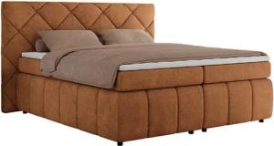 MKS MÖBEL Boxspringbett RITA (Packung, Set, Topper T25, T30-Schaum, gesteppte Kopfstütze), Polsterbett mit Matratzen, Doppelbett, Chesterfield Bett