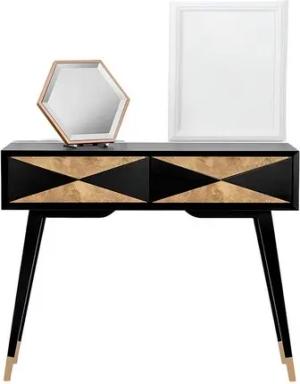 JVmoebel Konsolentisch Tisch Konsole Kommode Abstelltisch Holz Gold Schwarz, Made in Europa