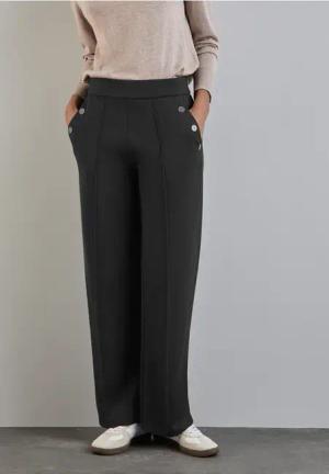 Street One Frauen Straight Leg Hose in Schwarz, Gr: 38