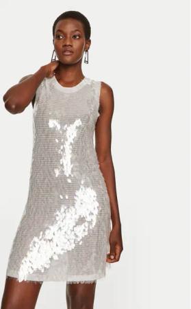 NORMA KAMALI Abendkleid ST2243TQE77965 Silberfarben Slim Fit